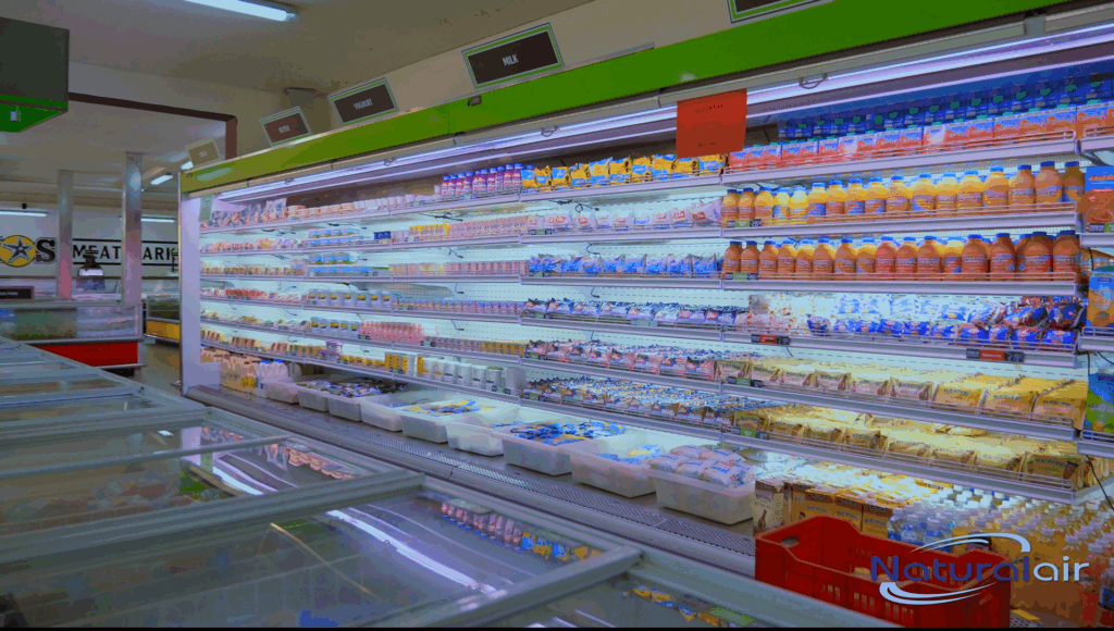 Display refrigerator with stainless steel frame